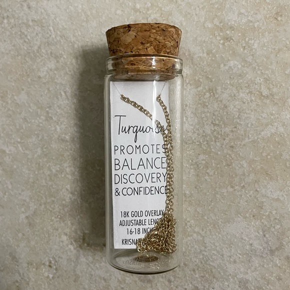 Turquoise and gold adjustable necklace - Picture 2 of 2